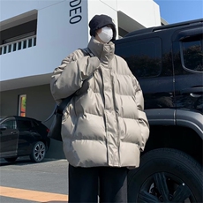 美式潮牌宽松加厚羽绒棉服2024冬季PU皮面包服外套男士W7987-P82，男装棉衣，星座512-4