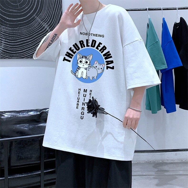 纯棉短袖t恤男大码半袖打底衫宽松体恤衫,男装T恤,星座410-7