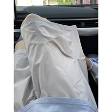 冰丝透气速干短裤男夏外穿高级感夏季薄款潮牌侧边拉链休闲五分裤，男装牛仔裤，四季星座505