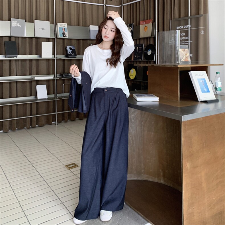 轻熟风牛仔马甲套装女2025秋季新款松弛感气质上衣阔腿裤潮三件套,女装套装/套裙,2C129