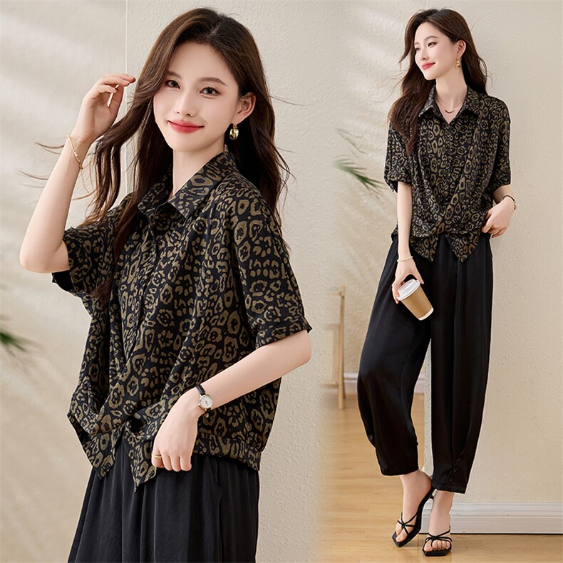 花色醋酸上衣，女装衬衫，恋慕依尚