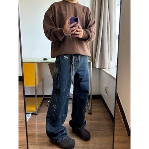 【有货】喷墨扎染牛仔裤男款美式复古vibe风裤子NZK56WW-特P48图片
