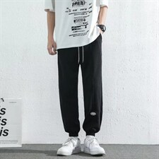 春夏运动休闲裤男直筒垂感ins潮牌港风华夫格九分裤K2976P30，男装休闲裤，星座1116-2
