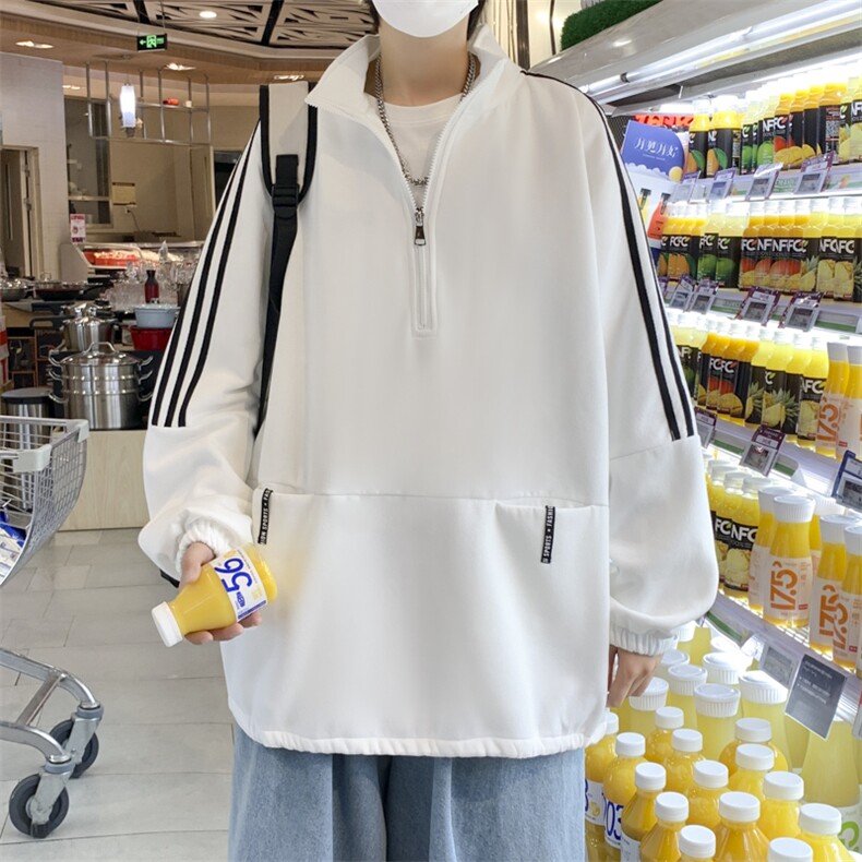 秋冬季加绒套头半拉链立领长袖卫衣韩版休闲潮牌夹克 W2030-P38图片