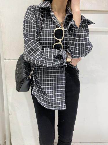 春，格子衬衣，女装，23