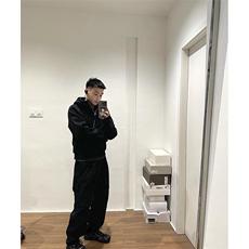 抖音得物高品质二开26春装重磅宽松结构拉链设计高领连帽卫衣W76，男装卫衣，电商A486-1