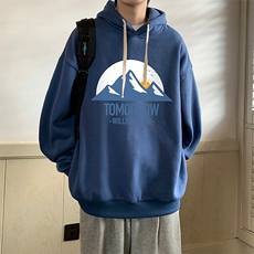 纯棉连帽卫衣男大码运动帽衫宽松薄WY2235-P35加绒款-P40，男装卫衣，电商A040