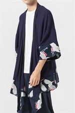 复古改良宽松开衫汉服风大码防晒衫披风薄外套男女F10/P65，男装民族服装，钱塘713