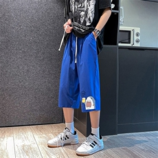 QK72137-P25冰丝七分裤男大码速干短裤男五分裤港风，男装休闲裤，电商A040