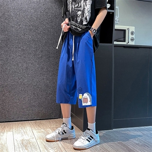 QK72137-P25冰丝七分裤男大码速干短裤男五分裤 港风图片