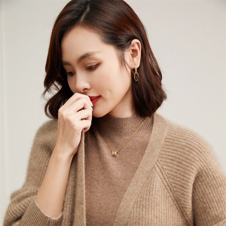 2025双股元宝针中长款开衫大衣羊绒,女装羊绒衫,雪真羊绒高端店
