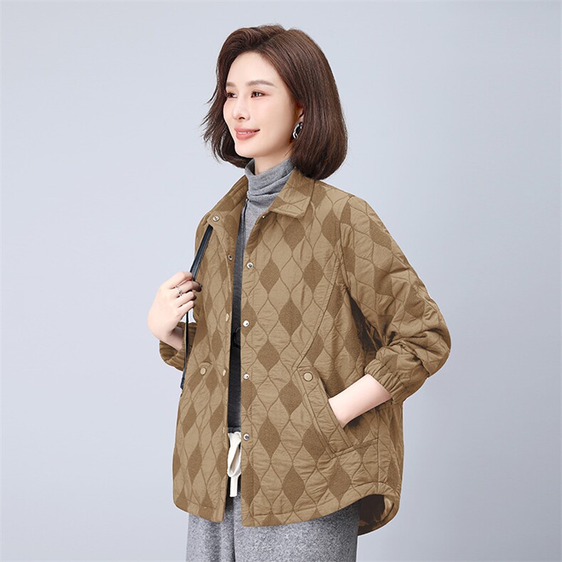 2025年秋季新款时尚休闲翻领短款小外套女,女装短外套,雪樱依海