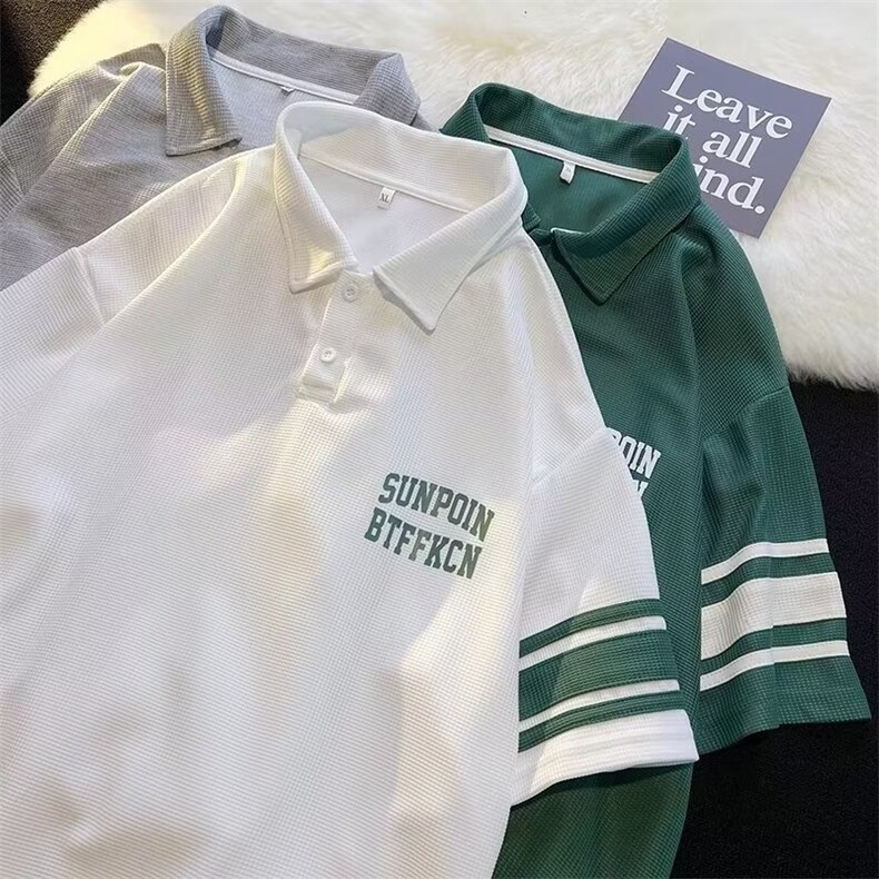 翻领短袖T恤男简约百搭休闲打底五分袖POLO衫YO7P28，男装Polo衫，星座1116-2