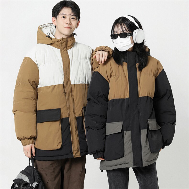 无影墙2026新品冬季宽松情侣装撞色棉服冬装加厚外套D008-P100图片