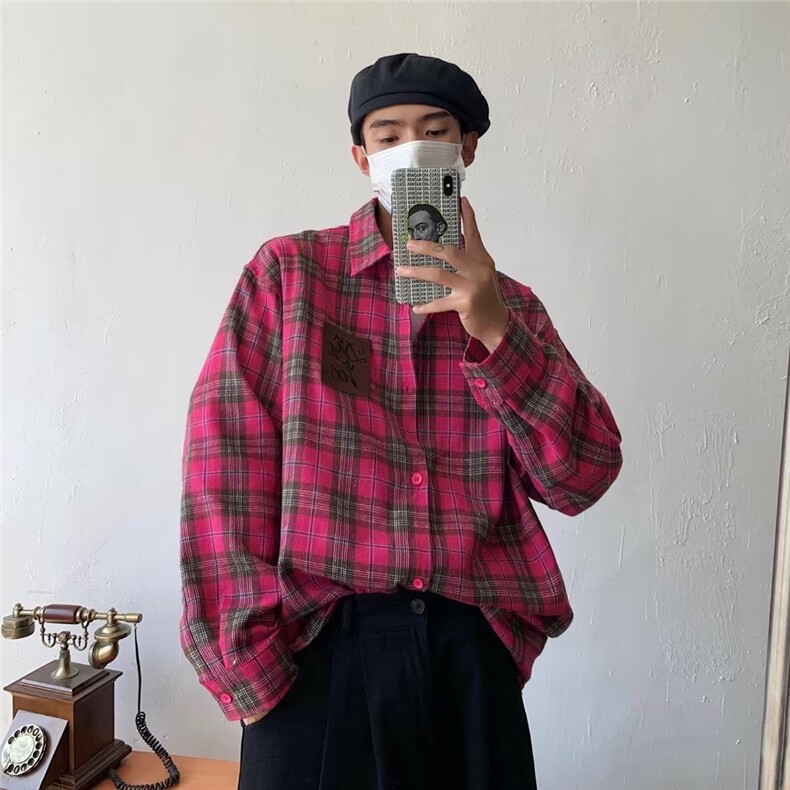 衬衫标准潮潮流原宿慵懒夏季五分袖简约日常青春流行气质,男装衬衫,星座716-3
