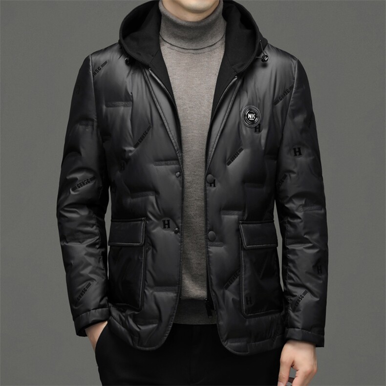 BWS22207钱塘2020-2冬季厚款时尚休闲有帽中年男士羽绒服P255，男装羽绒服，钱塘207-2