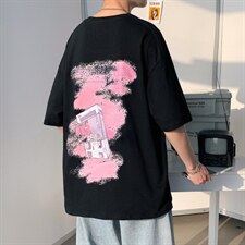 Equality港风潮牌JEW4ROOM韩版潮涂鸦印花短袖男oversize小众衣服，男装T恤，电商A129