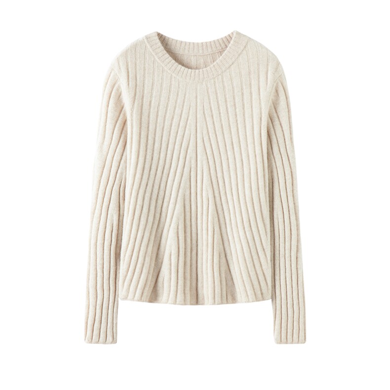 2025年秋季时尚百搭通勤简约休闲人字交叉圆领套衫，女装羊绒衫，泰盈纯羊绒