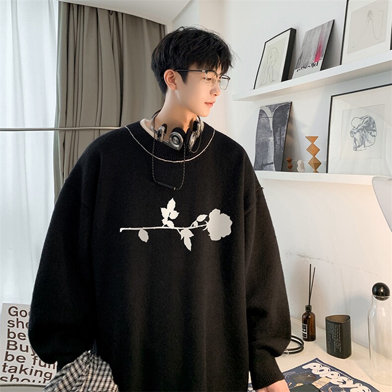 假两件毛衣男大码加绒针织衫男毛线衣M80360-P55加绒P70,男装针织衫/毛衣,电商A040