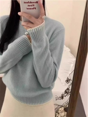 美丽诺羊毛衫女圆领灰色毛衣24秋冬新款欧货高端针织打底，女装羊毛衫，千御纺羊绒