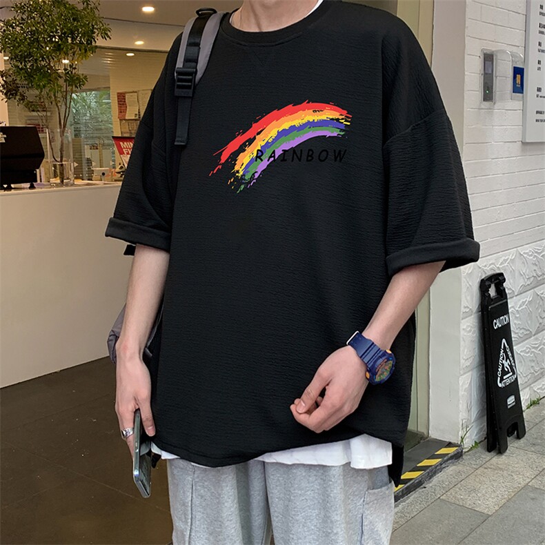 Q11064-P30春夏季七分袖t恤男大码五分袖男短袖中袖,男装T恤,电商A040