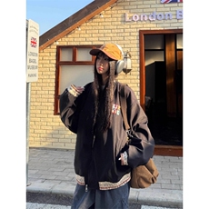 得物二开美式复古民族风贴布绣拼接飞行夹克宽松外套JK1262-P70，男装民族服装，星座1103-3