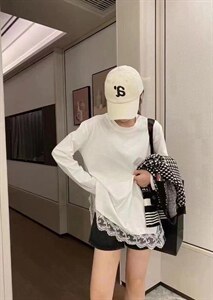 百搭雷丝花边大白丅图片