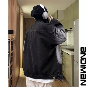 JK8898-P57 美式渐变牛仔外套男春秋季高街潮牌复古宽松潮流图片