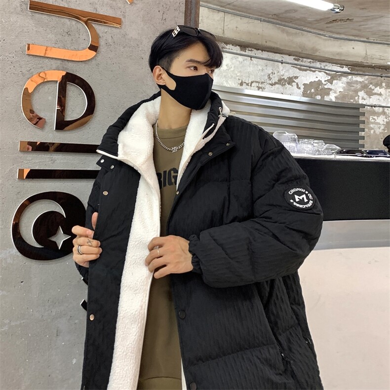 Y3656-P258冬季新款90白鸭绒羊羔绒假两件宽松羽绒服男外套,男装羽绒服,星座109
