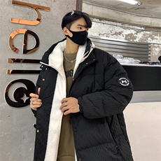 Y3656-P258冬季新款90白鸭绒羊羔绒假两件宽松羽绒服男外套，男装羽绒服，星座109