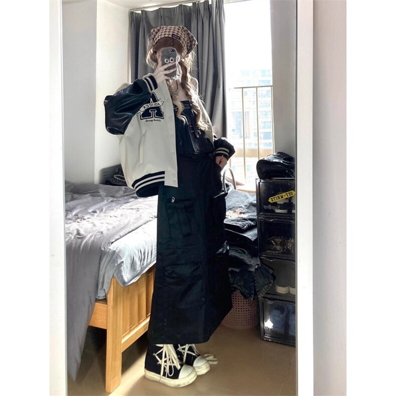 美式复古棒球服外套男春季新款翻领刺绣情侣立领夹克宽松拼接上衣,男装夹克,星座813-2