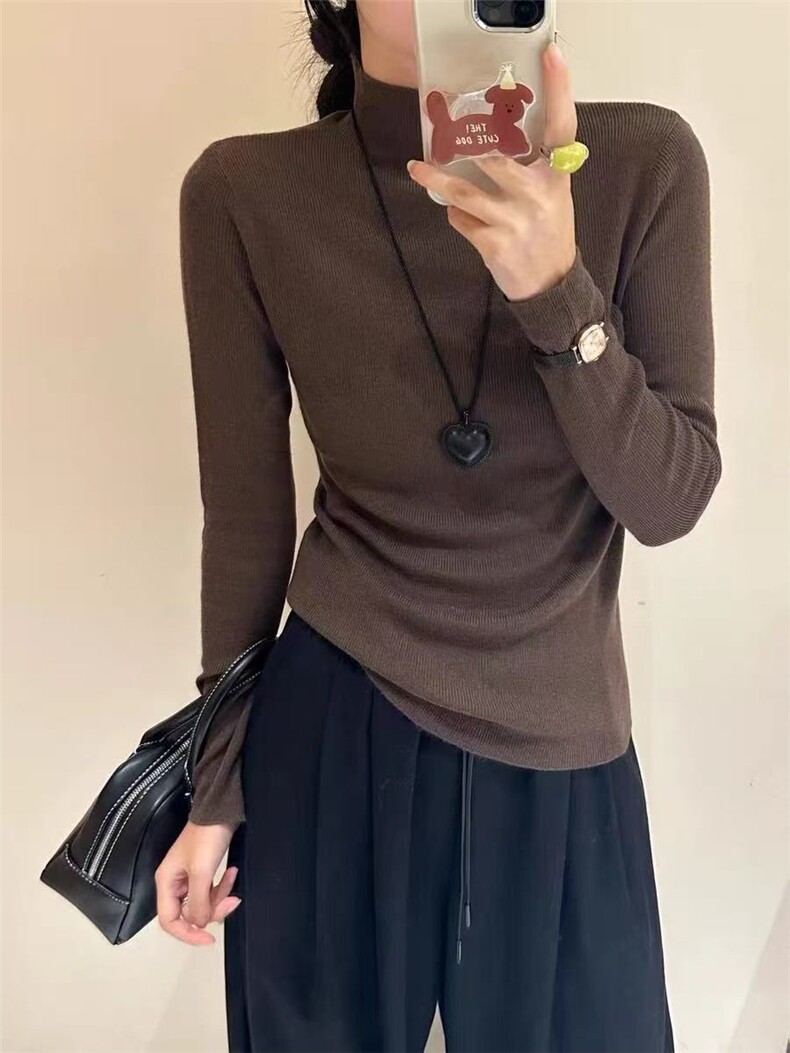 2025年秋季通勤套头半高圆领时尚百搭通勤简约休闲，女装羊毛衫，尚雪电商供货