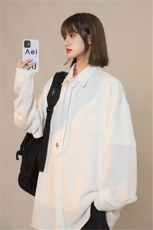 中性风纯色长袖衬衫（送领带，四芒星）X1213-DY157-P50控68，男装衬衫，星座1213