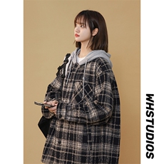 秋季数据款中性宽松休闲连帽呢料小香风外套潮XZ811A-JK3016-P75，女装短外套，星座811A