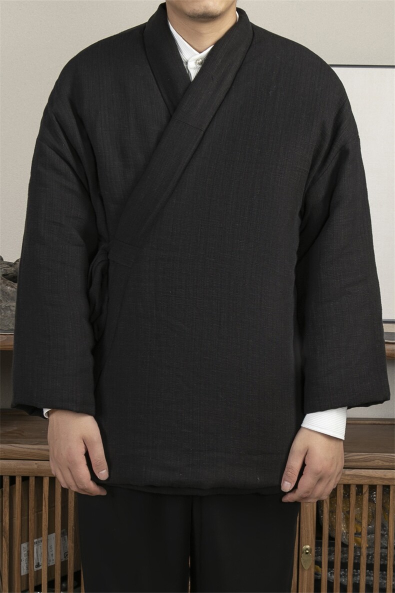 冬季新款风男装棉麻男士改良汉服棉衣外套新中式棉衣H80P145,男装棉衣,钱塘802