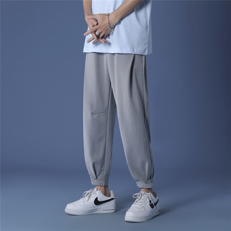 八分裤夏季薄款冰丝速干男士运动直筒束脚休闲裤K118-特批35,男装休闲裤,星座718-1