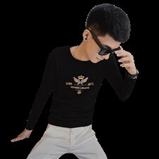 5秋季长袖修身T恤刺绣社会精神小伙韩版潮男打底衫C301B-CT12，男装T恤，电商C301B