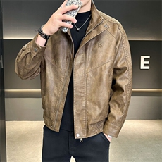 店主风2025秋季宽松皮衣男装外套夹克C317-J9966-P155，男装夹克，电商C317