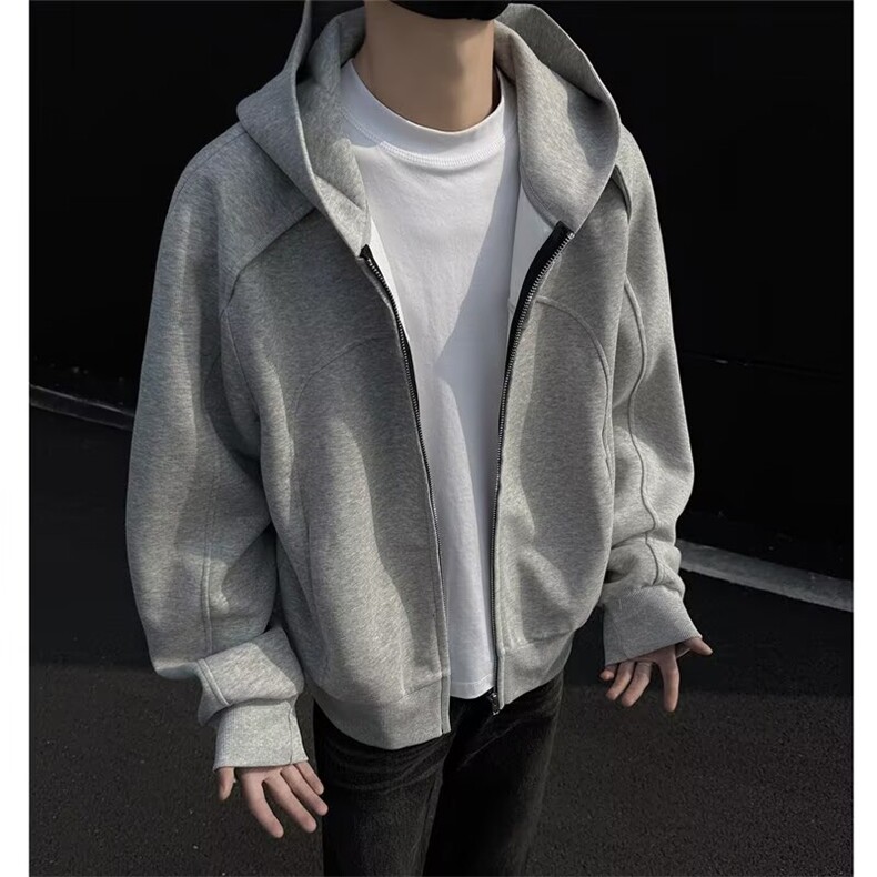 2025新款重磅连帽卫衣外套男oversize美式高街宽松情侣装开衫图片