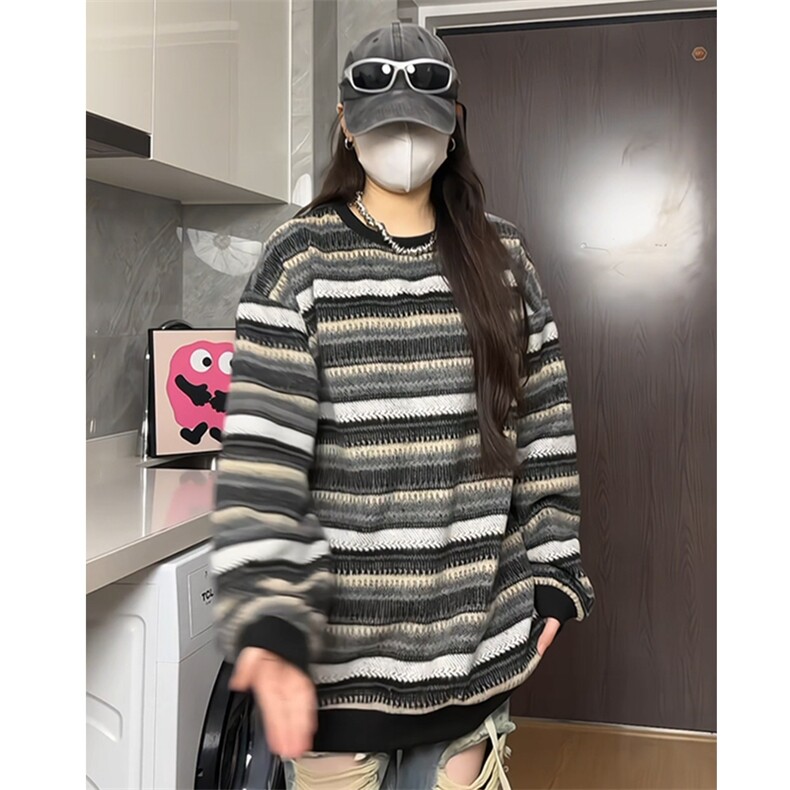 秋冬重磅卫衣民族风条纹毛呢外套日系卫衣港风大码A017WY022P55,男装民族服装,电商A017