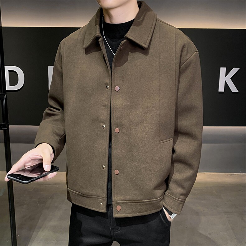 店主风高端呢子明线宽松韩版外套大衣夹克男A236-JK8009-P130,男装夹克,电商A236