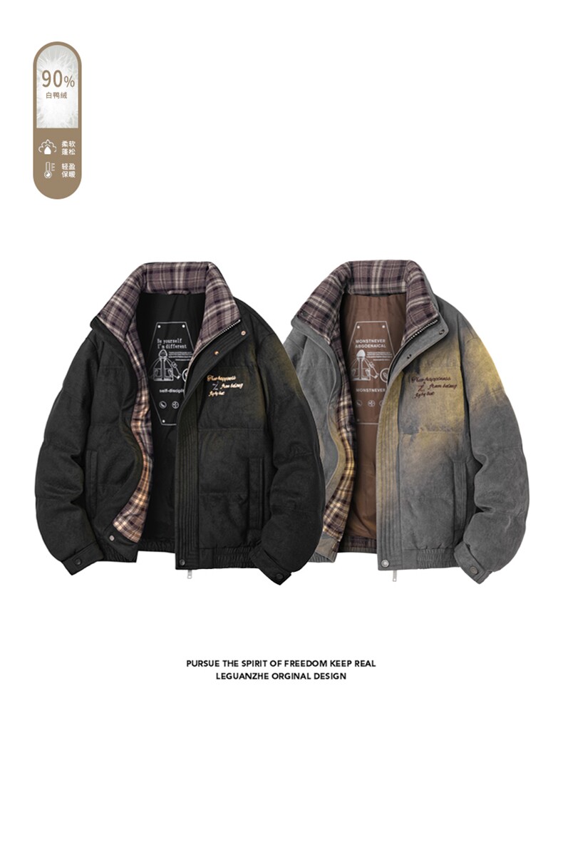 2025冬季新款港风白底大码90%白鸭绒羽绒服M-3XLG9918-特P265,男装羽绒服,电商A022