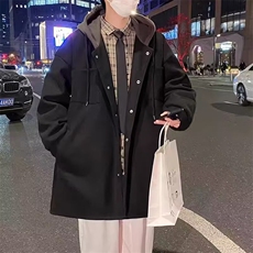 假两件连帽外套男春秋2025新款青少年宽松休闲男生棒球服夹克，男装毛呢大衣，星座218-1（原230）