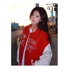 W9514-P73网图现货新款美式复古棒球服外套珍珠装饰夹克潮牌上衣，男装夹克，星座1608-2