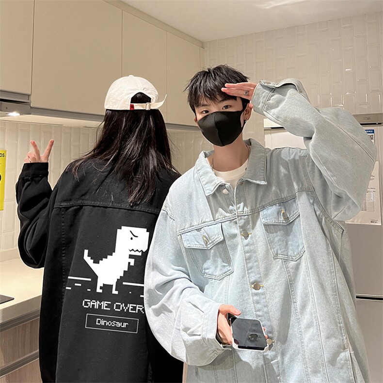 牛仔夹克男大码牛仔外套男茄克NJ77315-P60加绒款-P75,男装夹克,电商A040