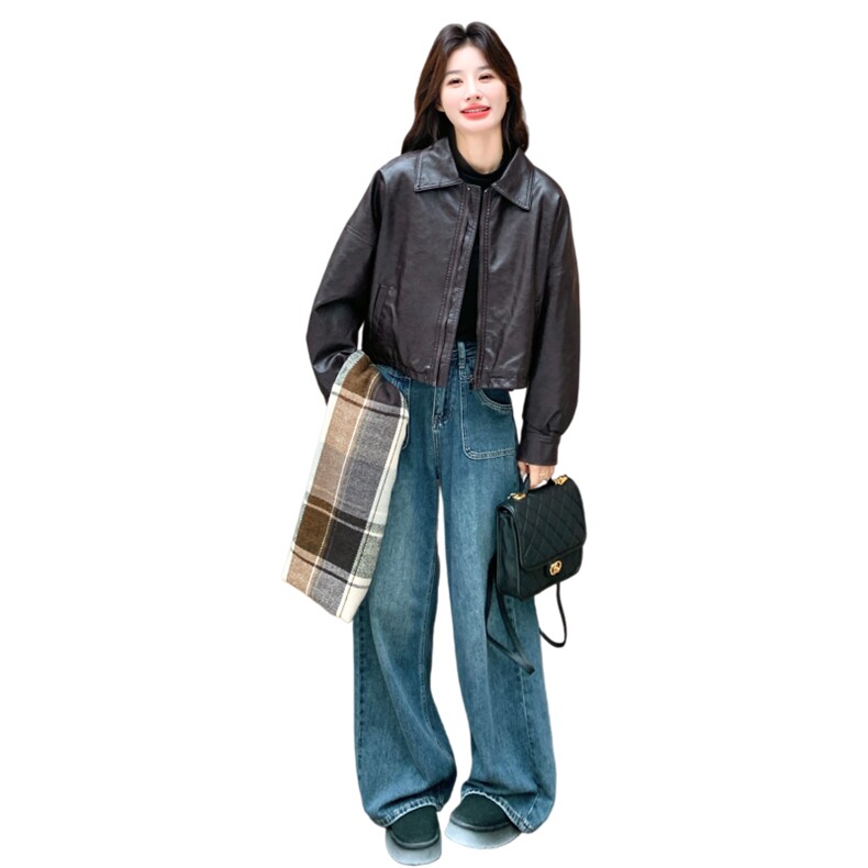 2025冬季皮衣加绒棉服短款RF2C290-6891#-P180-K270,女装皮衣,2C290