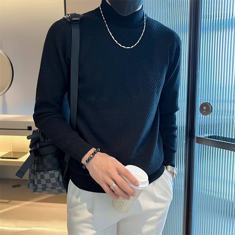 毛衣男秋冬季新款慵懒风内搭男生韩版半高领打底针织衫M827,男装针织衫/毛衣,星座1116A-2（原606A-1）