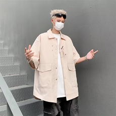 伐木工装短袖衬衫男夏季机能痞帅衬衣半袖薄款防晒衣CC49，男装衬衫，星座1116A-1（原606A）