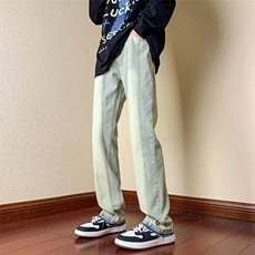 B221美式ins高街小众百搭重工艺修身直筒牛仔裤LK23020-P60控78，男装牛仔裤，电商B221