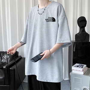 HT73232-P22 华夫格t恤男短袖男大码五分袖 短句风图片